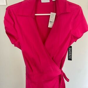New with tags! New York & Company Bright Pink Wrap Dress